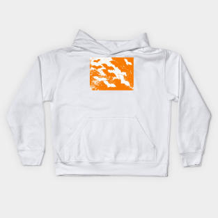 White Bats In Flight Orange Kids Hoodie